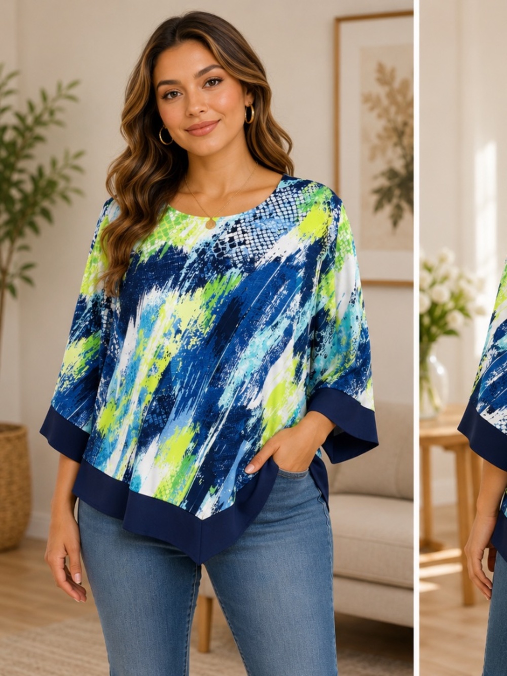 Alfred Dunner Abstract Print Women’s Blouse Size S
